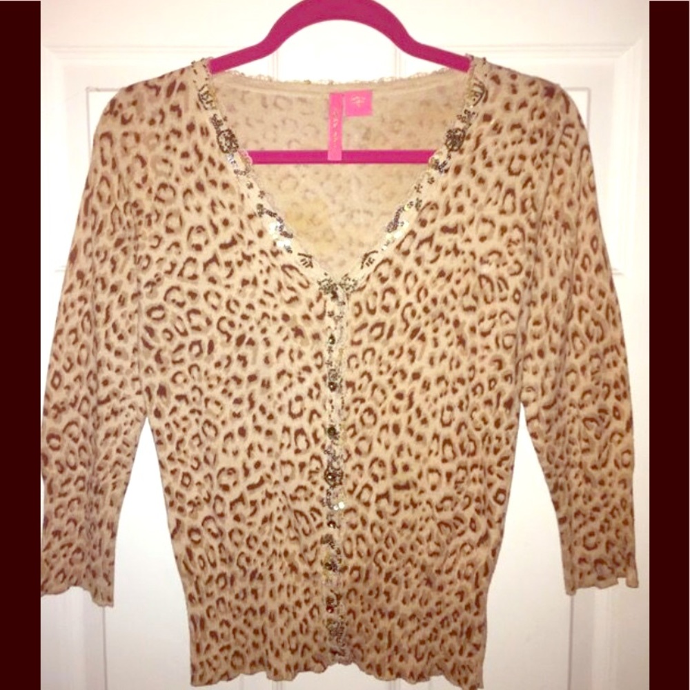 Cheetah print Cardi Charlotte Medium $29